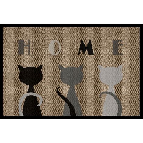 TAPIS VELVET DESSIN 3 CHATS 45X75 MERCURY 002393-1