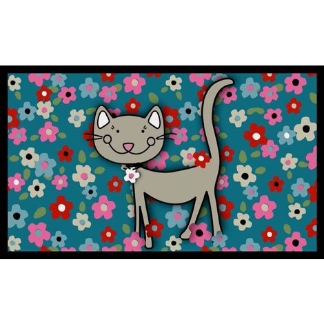 TAPIS VELVET DESSIN CHAT&FLEUR45X75 MERCURY 828-N