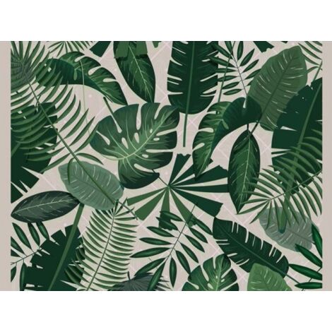TAPIS VELVET FEUILLAG TROPIC1 45X75 MERCURY 003661-1