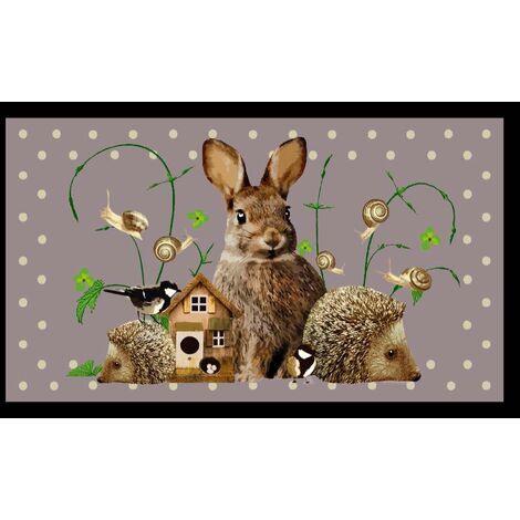 TAPIS VELVET LAPIN HERISSONS 45X75 MERCURY 711-P