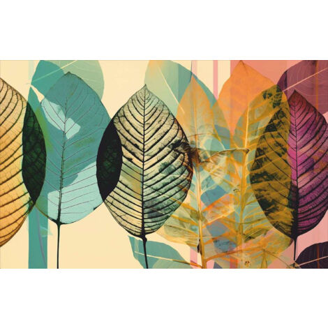 Tapis Velvet Water Coulour Leaves 45x75cm - Mercury
