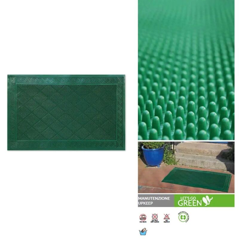 Iperbriko - Tapis vert 40x70 cm en caoutchouc.