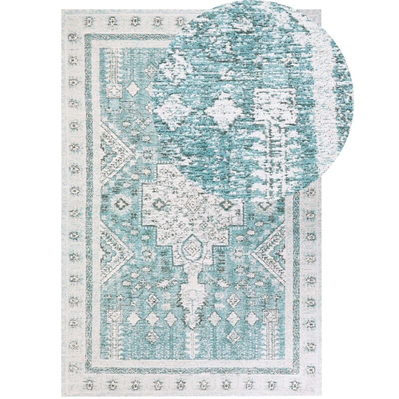 Beliani - Tapis Vert Menthe en Coton 200 x 300 cm à Motif Oriental Effet Vieilli Vintage Fulla