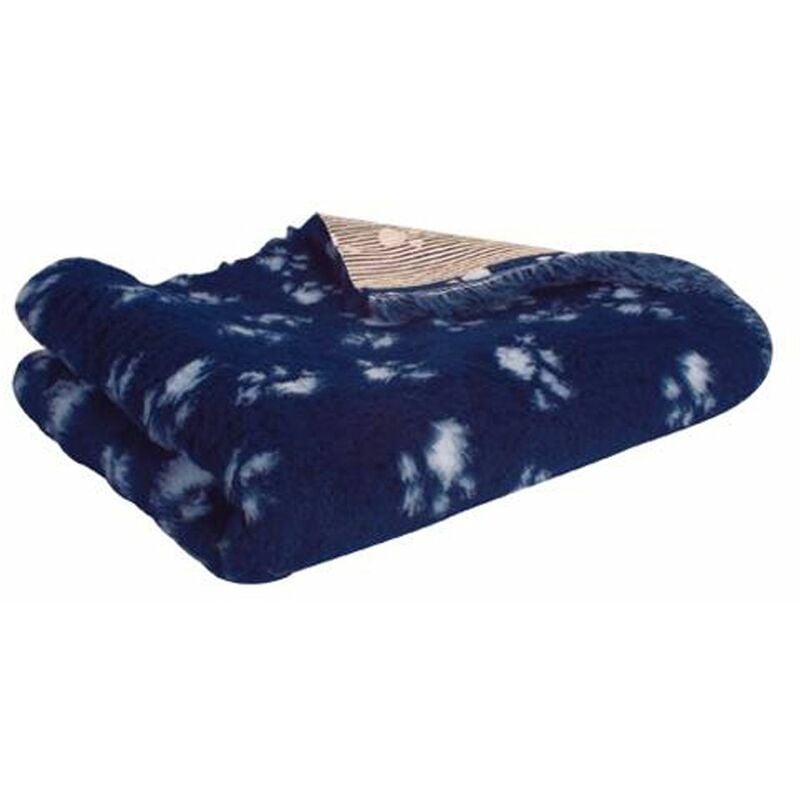 Tapis Vet bleu marine motif pattes m