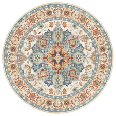 Tapis Vintage 100cm Fausse Laine Épaisse 8mm Hypoallergénique Pour Chambre et Salle de Bain Sans Produits Chimiques