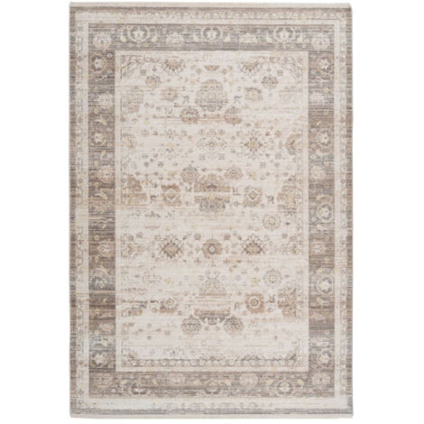 Tapis Vintage à Franges "Baroque X" Beige 120 x 170 cm