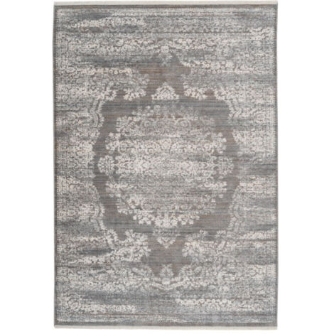 Tapis Vintage à Franges "Baroque XII" Beige & Marron 120 x 170 cm