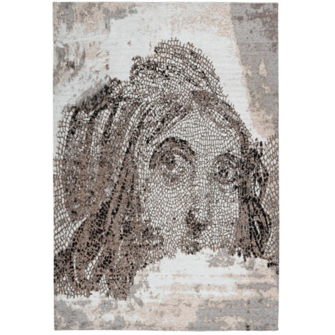 Tapis Vintage à Poils Courts "Iglesia" Taupe 200 x 290 cm
