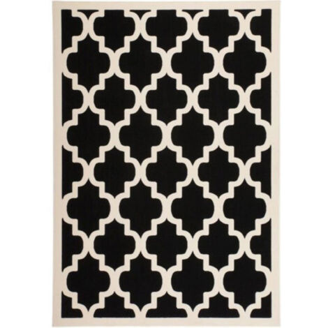 Tapis Vintage à Poils Courts "Manolya" Noir 120 x 170 cm