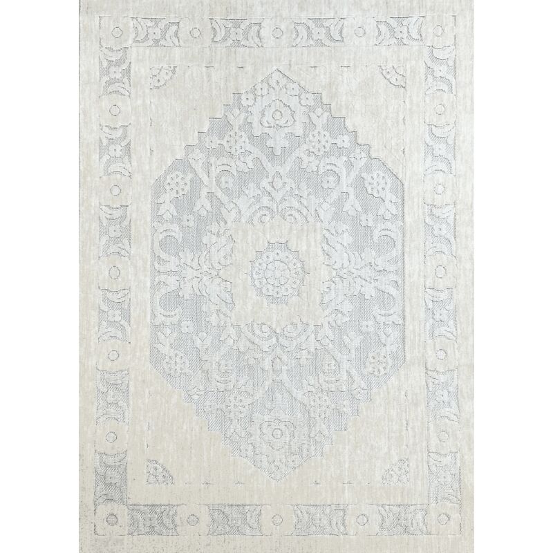 Tapis salon chambre vintage oriental crème manisa 455 motifs 3d facile d'entretien Toutapis 120x170