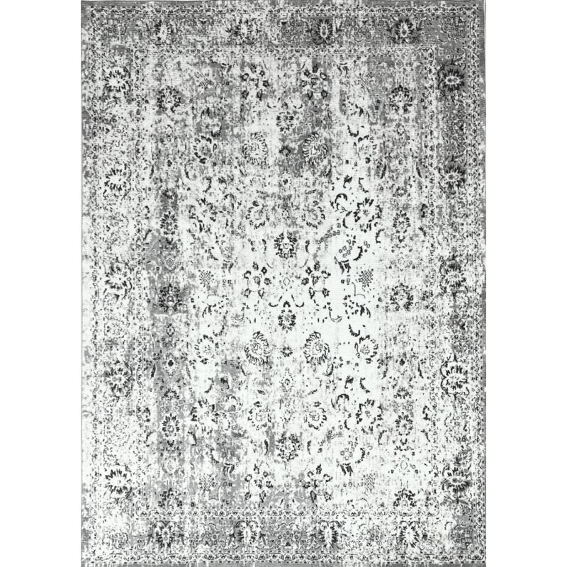 Tapis couloir vintage gris dakota 02 anti dérapant isolant à poils courts Toutapis 80x300