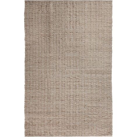 Tapis vintage effet ancien en jute et coton marron - Marron vintage texturé en jute et coton