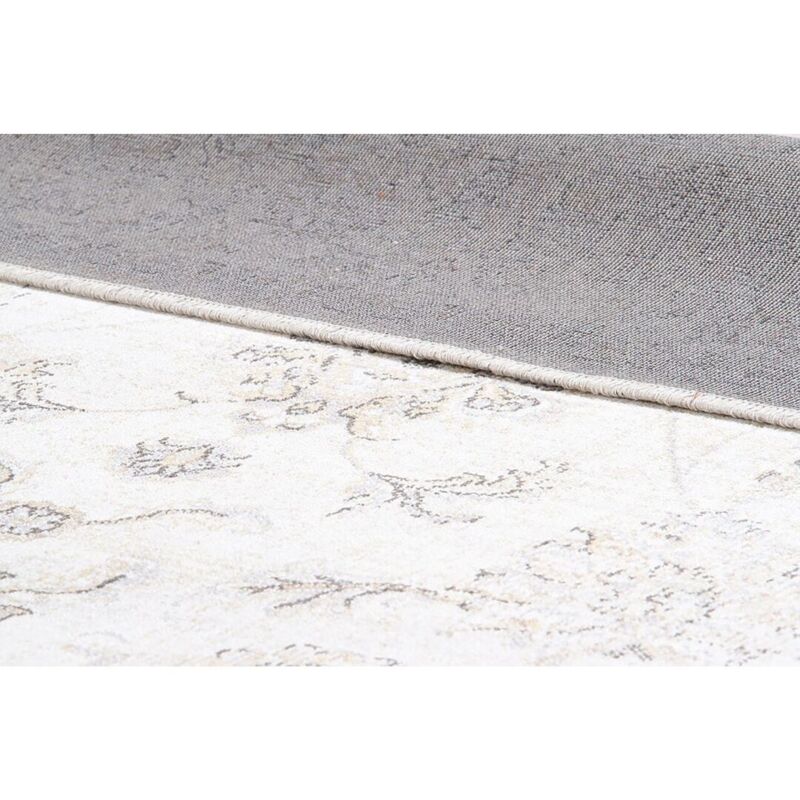 Deladeco - Tapis vintage en viscose effet soie rayé poils ras Jivan Anthracite 100x140