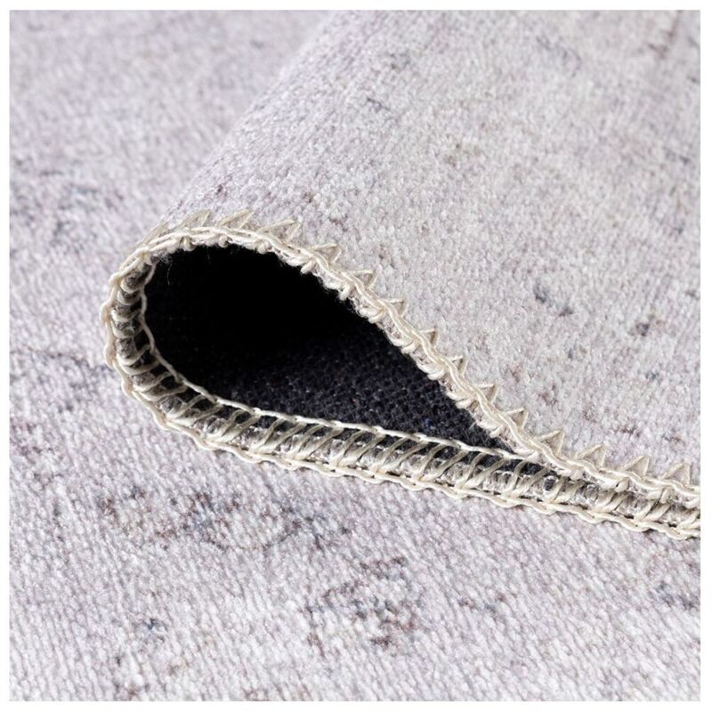 Tapis vintage gris rayé plat rectangle Ushak Gris 80x150