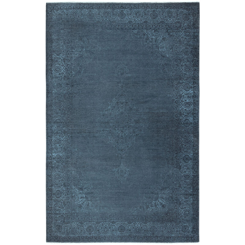 Tesso Living - Tapis Vintage - Lavable - Antidérapant - Bleu Foncé - 80x145cm