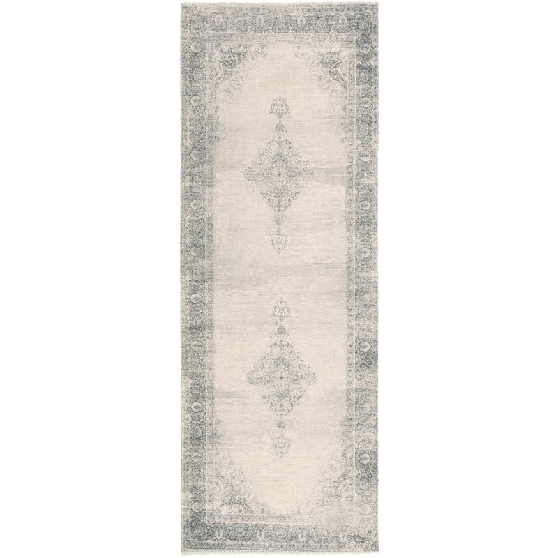 Tesso Living - Tapis Vintage - Lavable - Antidérapant - Crème - 80x290cm
