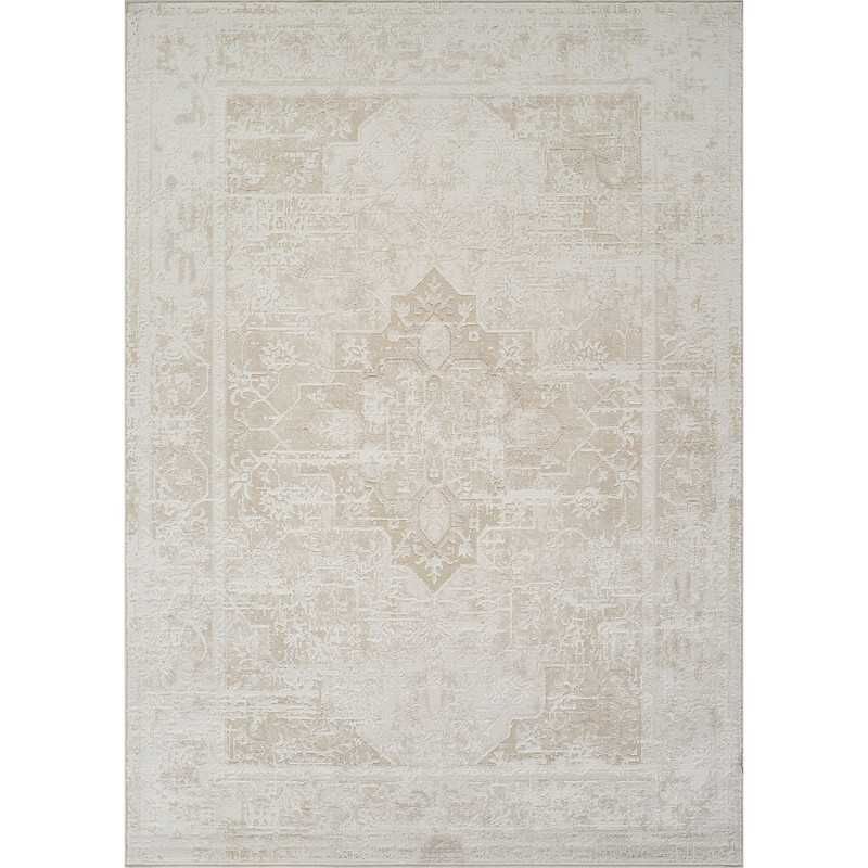 Tapis salon chambre vintage crème beige MARSEILLE 329 poils courts facile d'entretien TOUTAPIS 160x230