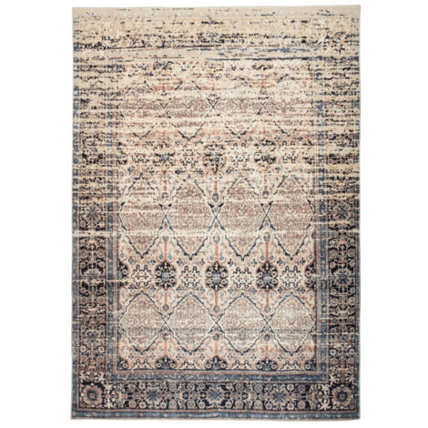 Tapis Vintage Motif Oriental "Galaxy IV" Beige & Bleu 170 x 240 cm