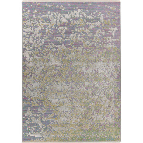 Tapis vintage oriental vert à poil court doux - 230 x 160 cm