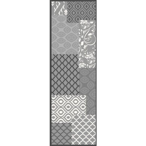 TAPIS VINTAGE QUILT GREY 50X150 ENTRY VICA 100027-086