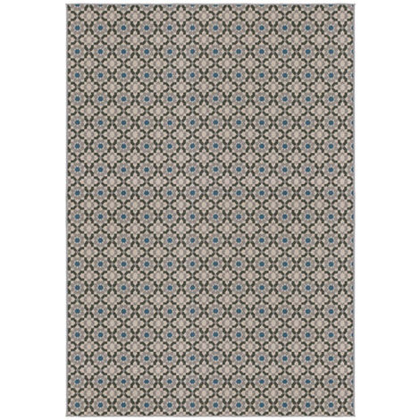 Tapis Vintage Twist Gris Bleu Mosaïque 200 X 290 Cm