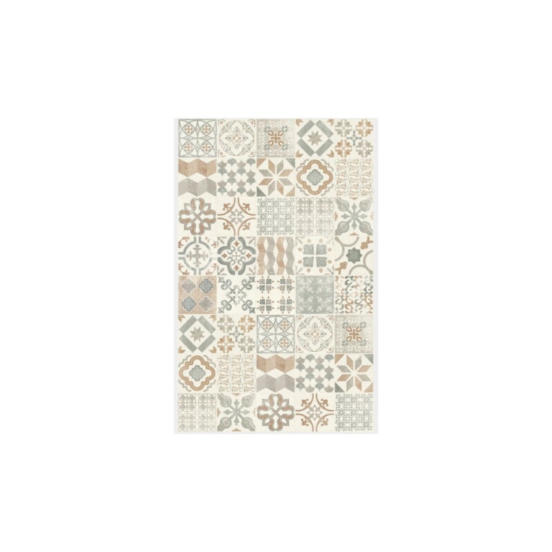 Tarkett - Tapis Vinyle - Carreaux de ciment - Naturel - 100 x 160 cm