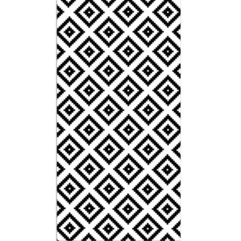 Tapis Vinyle Carrés Noirs 80x150 cm - Tapis pour Cuisine, Bureau et Salon PVC