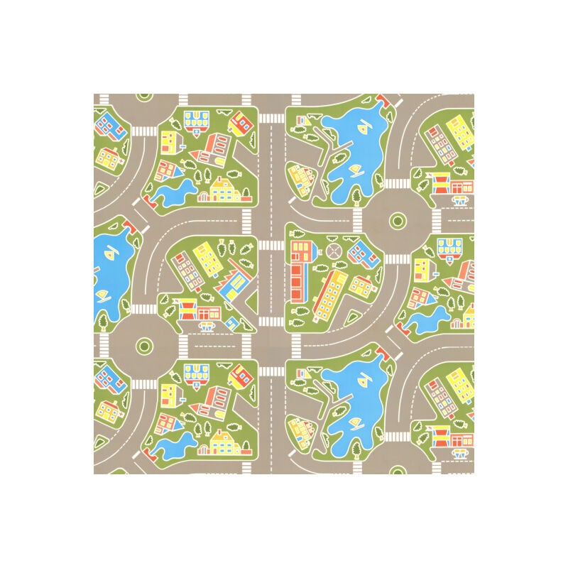Tapis Vinyle pour les enfants - Les rues de la ville verte - 150 x 200 cm