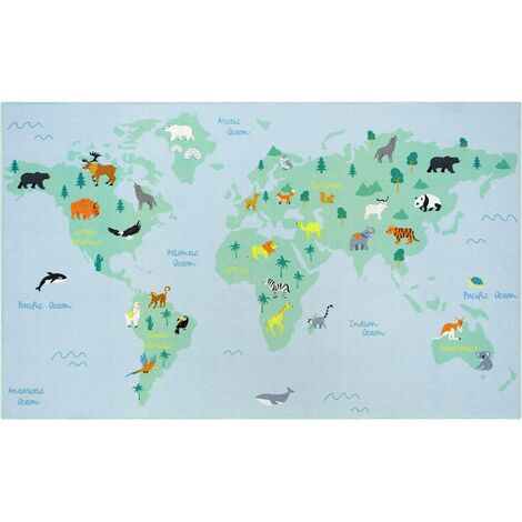 Tapis - World Map - 120 cm x200 cm - Multicolor