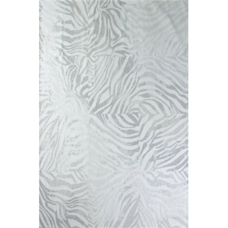 Tapis zébré blanc intérieur extérieur antidérapant - 200 x 280 cm