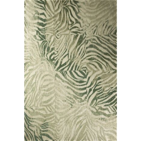 Tapis zèbre vert jade intérieur extérieur antidérapant - 80 x 150 cm