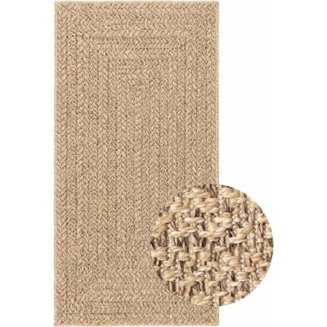Tapis ZIZUR 100x200 cm aspect de jute intérieur et extérieur