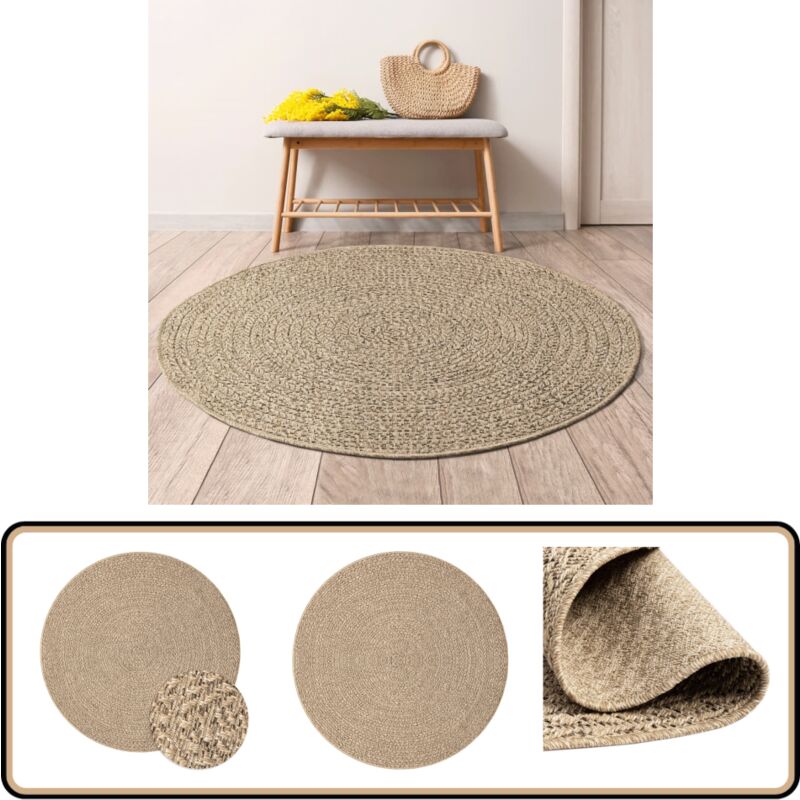 Vidaxl - Tapis zizur ø 200 cm aspect de jute intérieur et extérieur - Tapis Exterieurs - Tapis Interieur - Tapis Rond - Tapis Jute - Décoration