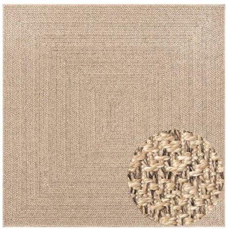 Tapis ZIZUR 200x200 aspect de jute intérieur et extérieur