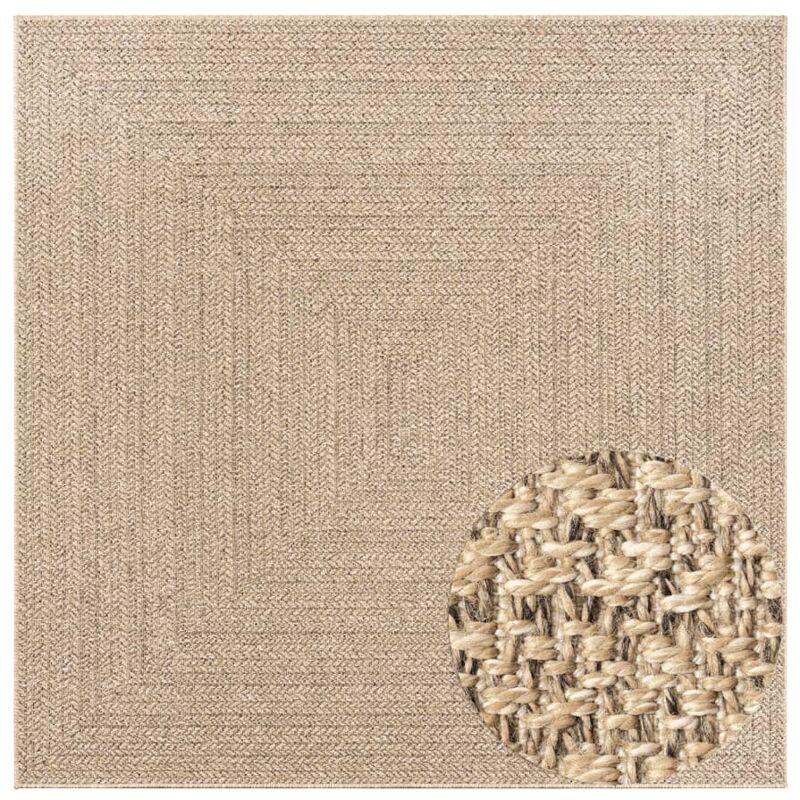 Tapis ZIZUR 240x240 aspect de jute intérieur et extérieur