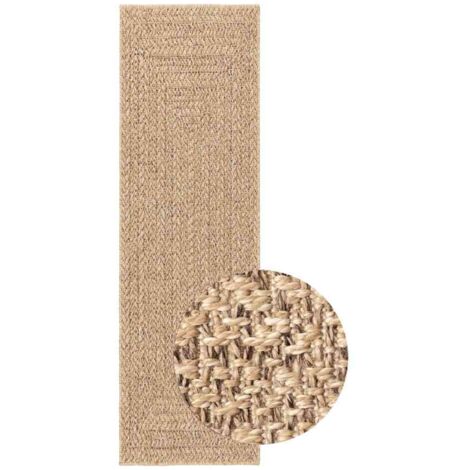 Tapis ZIZUR 80x250 cm aspect de jute intérieur et extérieur