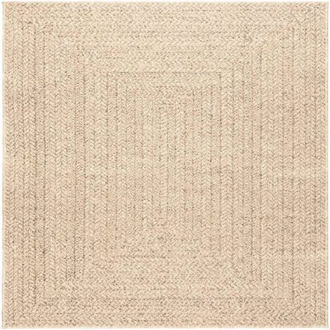 Tapis ZIZUR beige 120x120 cm aspect de jute intérieur extérieur