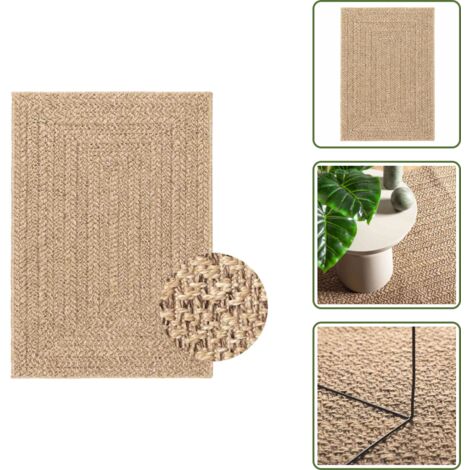 Tapis ZIZUR beige 120x170 cm aspect de jute intérieur extérieur - Tapis - Carpette - Tapis D'extérieur - Tapis De Porte