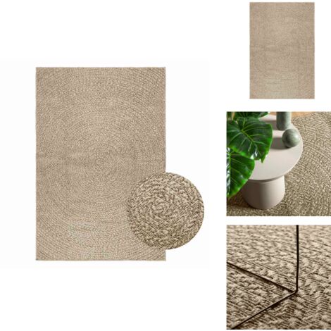 Tapis ZIZUR beige 120x170 cm aspect de jute intérieur extérieur - Tapis - Carpette - Tapis D'extérieur - Tapis De Porte