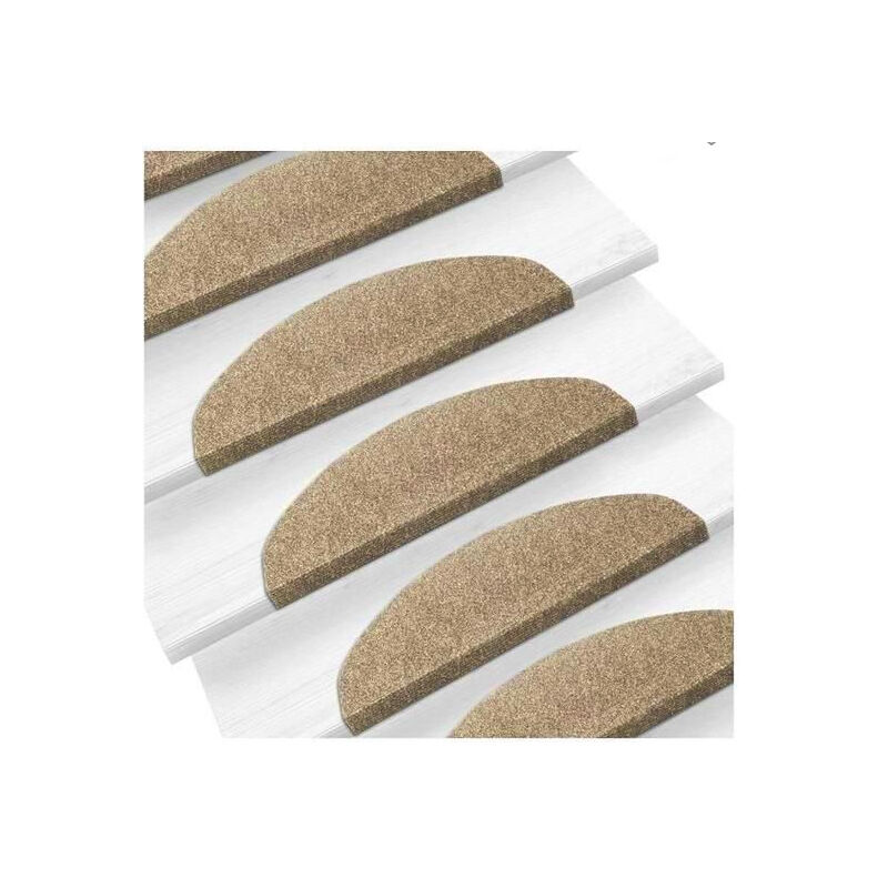 Hofuton Set de 15 Marchettes D'escalier Tapis d'escalier Auto-adhésif Surface Antidérapante 65 21 4cm Marron