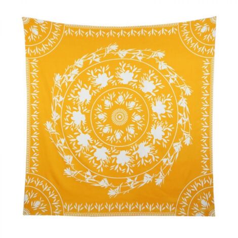 Tapisserie mandala géométrique de style bohème, décoration murale futuriste, utilisable comme drap, décoration de chambre ou couverture de plage hippie. Livraison directe disponible.