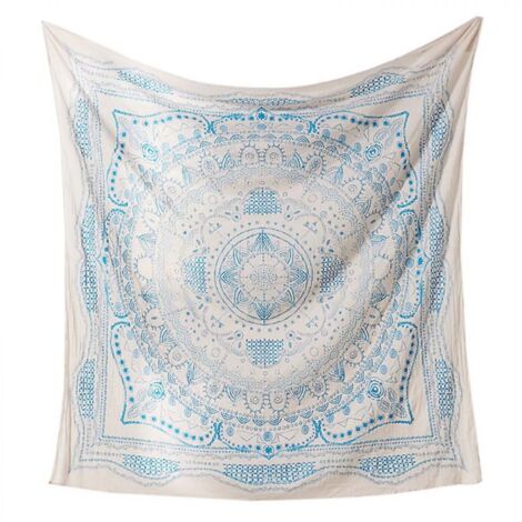 Tapisserie mandala géométrique de style bohème, décoration murale futuriste, utilisable comme drap, décoration de chambre ou couverture de plage hippie. Livraison directe disponible.