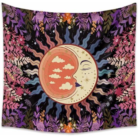Tapisserie Mandala Tenture Murale Tapisserie pour Chambre Esthétique,Tapisserie Psychédélique Mystique Tenture Murale Nature Décorations Pour La Chambre Dortoir 130x150cm