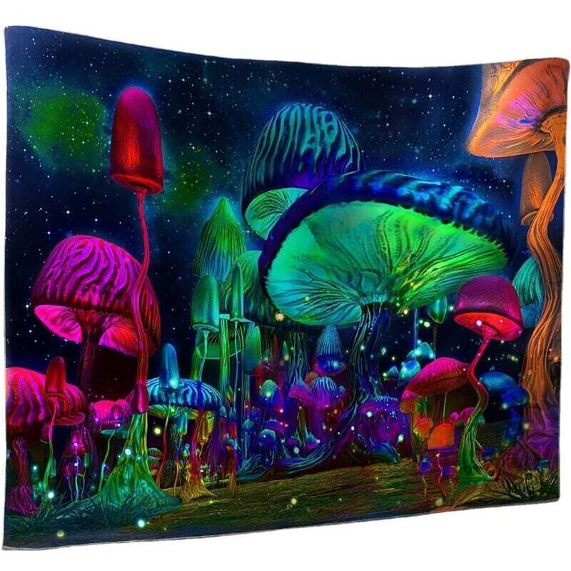 Tapisserie Murale champignons Tenture Murale Hippie Psychédélique
