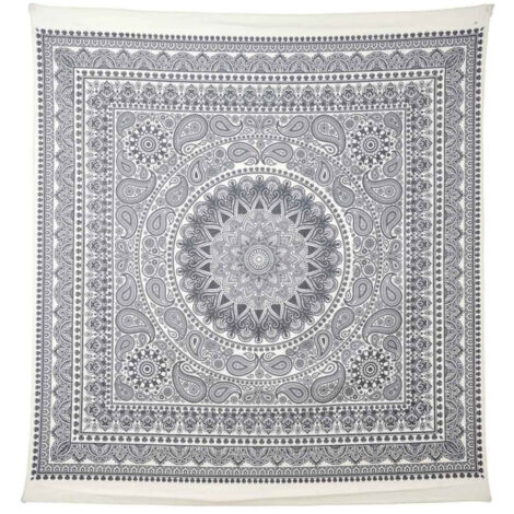 Tapisserie Murale Déco "Mandala" 150cm Gris