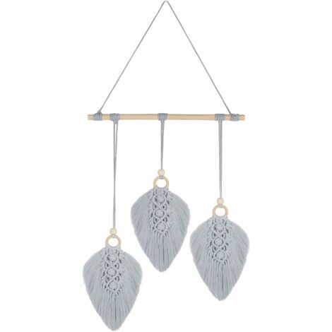 tapisserie murale en tapisserie tissée à la main de Style bohème, pour cadeaux chambre salon dortoir décor à la maison décoration de mariage,40 x 88 cm (Gris)