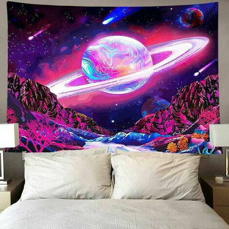 Tapisserie Murale Psychédélique Tissu Murale Decoration Chambre Tenture Murale Boheme Panoramique Toile Murale Tapisserie Nature Japonaise pour Cuisine Salon Dortoir (130x150cm)