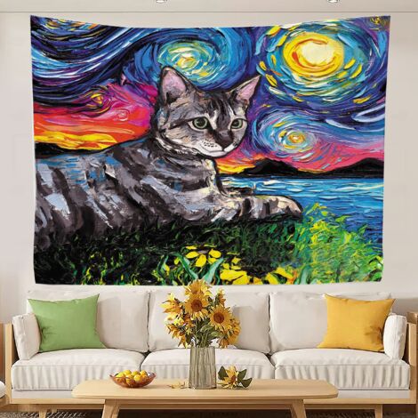 Tapisserie murale style universitaire, tapisserie tendance pour chambre à coucher ou salon. 180x150cm