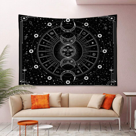 Tapisserie Soleil et Lune (230 x 150 cm) - Décoration psychédélique - A