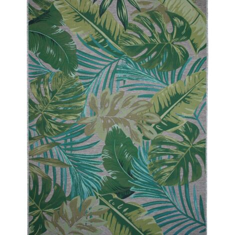 TAPISSERIE - Tapis intérieur extérieur feuilles vert multicolore 160x230